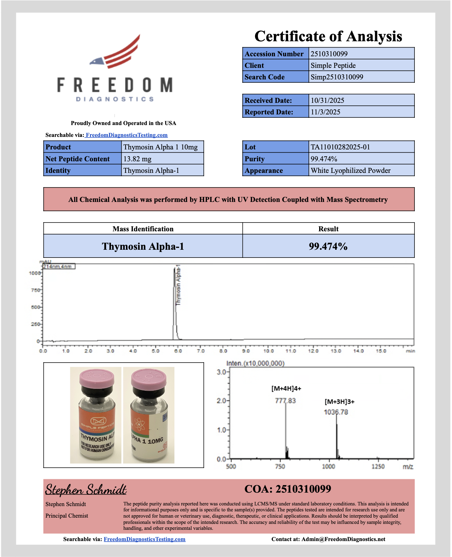 Simple TA-1 Thymosin Alpha-1