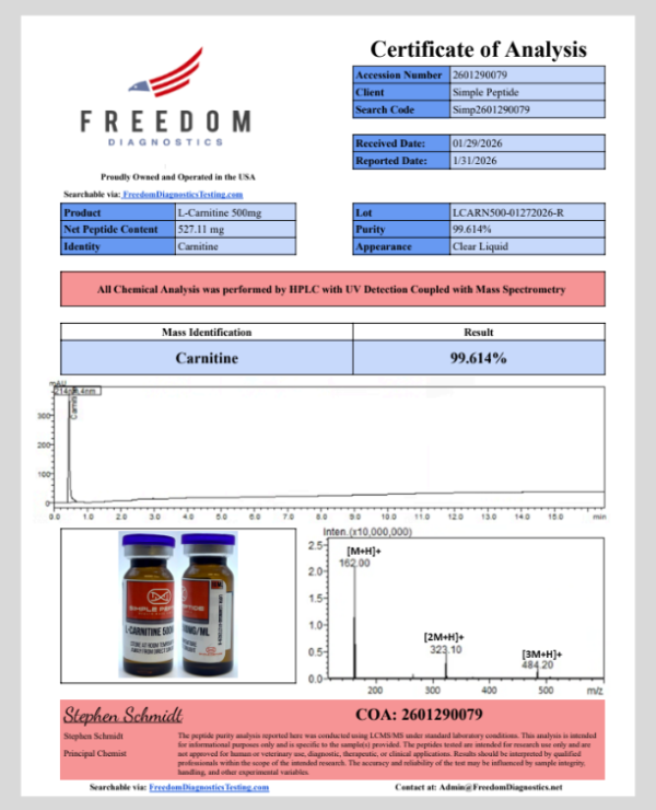 L-Carnitine 5000MG - Simple Peptide