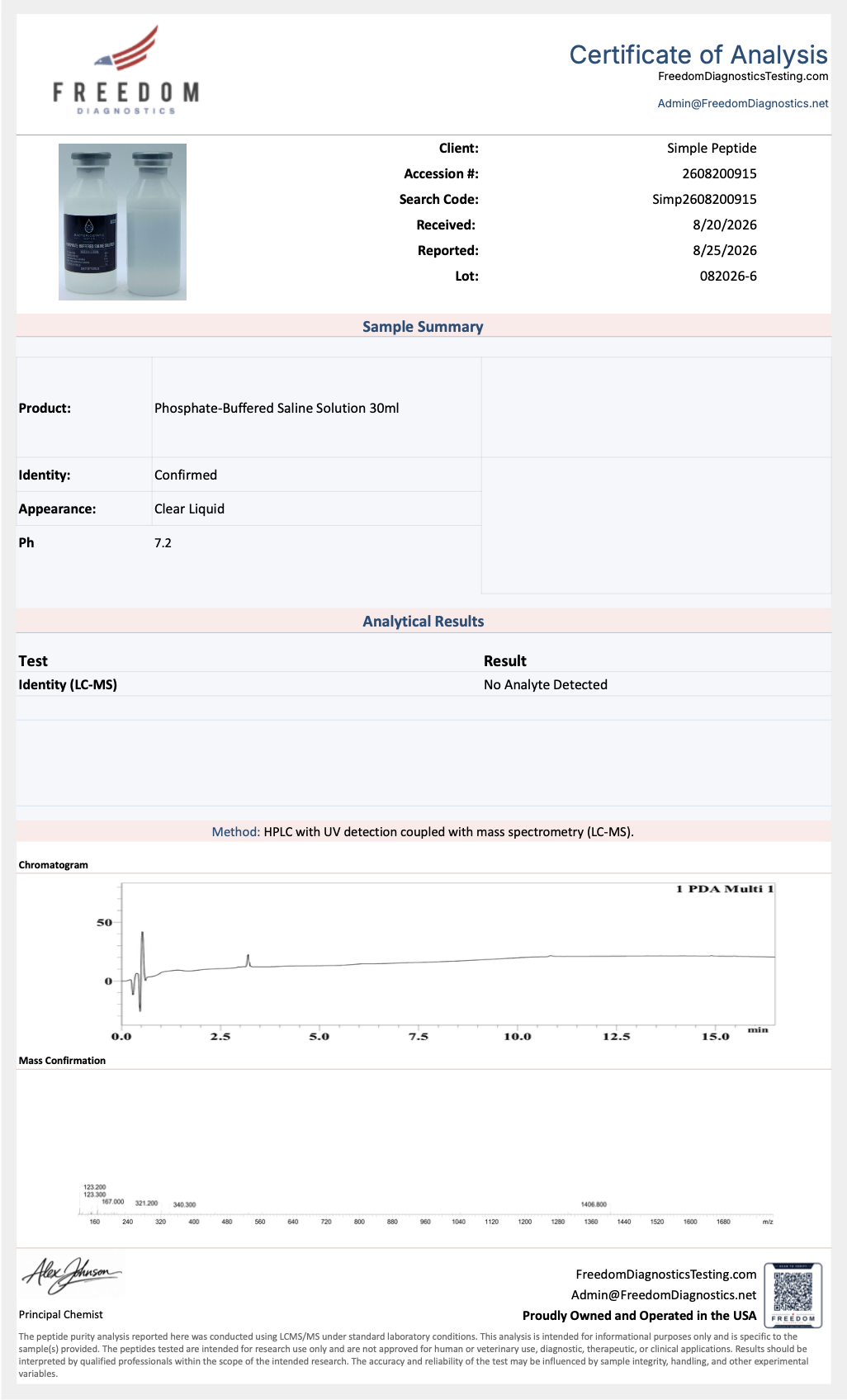 Phosphate-Buffered Saline (PBS) 30mL - Image 2