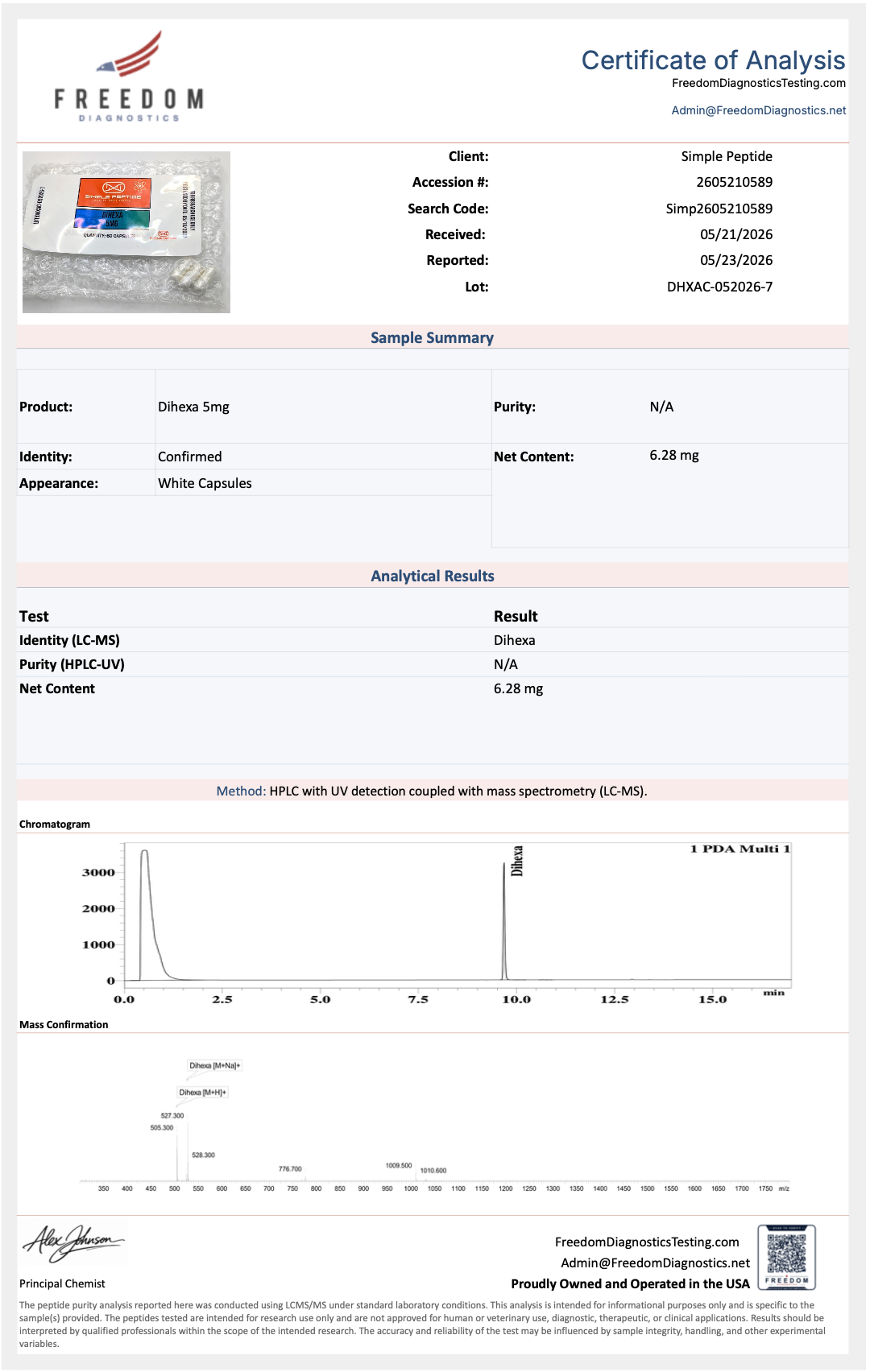 dihexa peptidomimetic Dihexa Capsules | Research Use Only